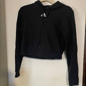 Juniors Adidas Black Hoodie with Logo